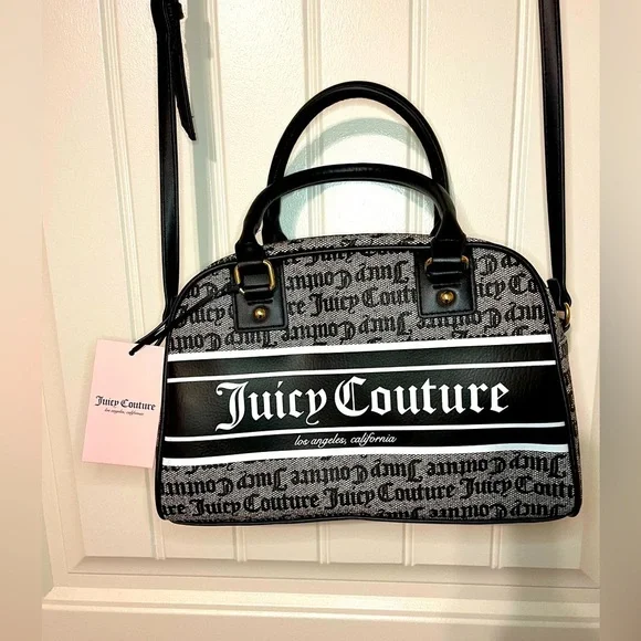 Juicy Couture Black Beige Fashionista Bowler, NWT - Picture 2 of 15